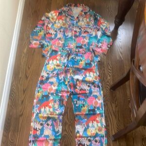 Silky dog in costume pajamas